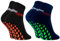 Rainbow Socks - Jungen Mädchen Neon Sneaker Sport Stoppersocken - 2 Paar - Schwarz Blau - Größen 24-29