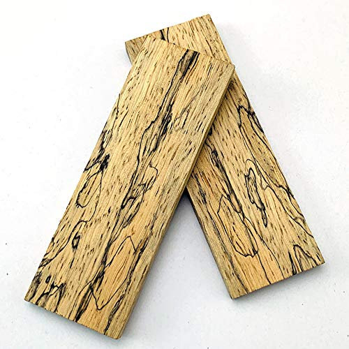 Aibote 1 Pair Spalted Maple Wood Knife Handle Scales Slabs Custom DIY Tools Material for Blank Blades Knives Jewelry Handicrafts Making(4.7x1.6x0.31)