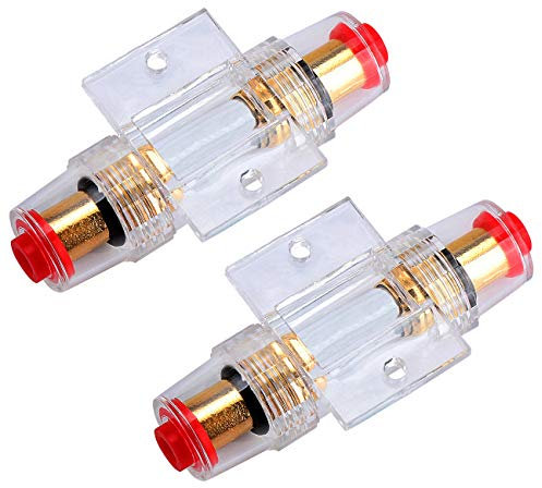 Kyrio 2PCS AGU Portafusibili in linea con fusibili AGU 60A per compressori amplificatori audio per auto