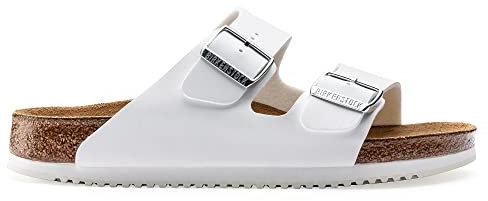 BIRKENSTOCK Arizona SL BF White Slim Unisex Scarpe da lavoro Sandali, bianco, 45 EU Stretta