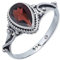 mantraroma Silber Ring Damen 925 Granat facettiert Edelstein rot ausgefallen verspielt