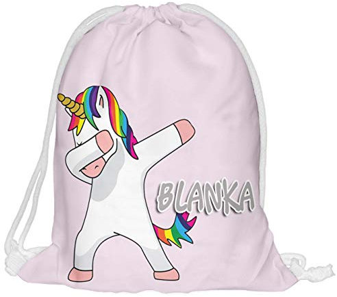 Ferocity Kinder Turnbeutel mit Namen Beutel Fullprint Tasche Gymsac Jutebeutel Print Bag Fitness Unicornss [010]