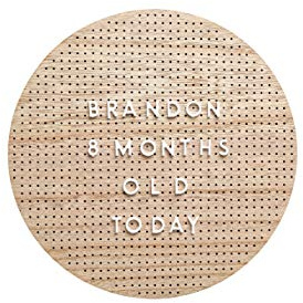 Pearhead Peg Circle Letterboard, Baby Photo Sharing Prop, Holz
