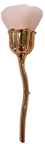 Yicare Pinceau à PoussièRe à Ongles Rose Rose Pinceau Pinceau à RéCurer pour Pinceaux Nail Art (Or)