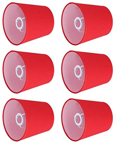 Moderner Wandtisch Lampenschirm 6 PCS Rot Lampenschirme E14 Schraube Home Schlafzimmer Kronleuchter Dekorative Abdeckung für Hängelampe Tischlampe Stehlampe