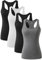 vislivin Workout Tanktops für Damen Racerback Yoga Tanks Basic Sportliche Activewear-4er Pack Schwarz/Weiß/Schwarz/Grau S-1