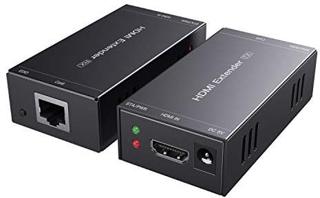 PWAYTEK HDMI Extender RJ45 Over Ethernet Prolonger 50m/165ft Cat5e/Cat6 /Cat 7 Câble HD 1080p Support Fonction d'apprentissage EDID Et Le Travail de Fourniture Unique(Emetteur and Receiver)