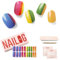 NAILOG Semi Cured Gel Nail Strips (20Pcs Extra Long Stickers/Wraps) | Glossy & Long Lasting Soft Gel Finishing | Hex
