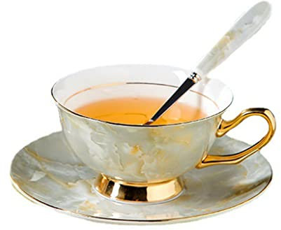 ZOGBX Juego de Cafe Completo,Juegos Tazas te Porcelana Inglesa,Juego de Tazas de Café de China de Hueso,Juego de Tazas de la Tarde Inglesa Vintage for Bebidas Calientes o frías