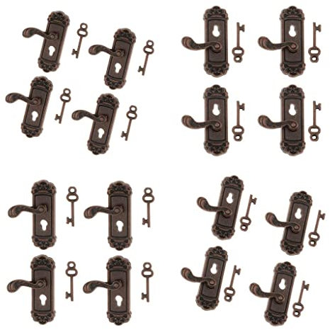 Colcolo 16 Puppenhaus Türschlösser für 1:12 Puppenhaus Bronze