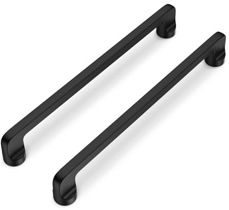 LONTAN 10 Stück Schrankgriffe Schwarz 160mm lochabstand Griffe für Küchenschränke Möbelgriffe Küchengriffe Türgriff Küche Schwarz Schubladengriffe Möbelgriffe