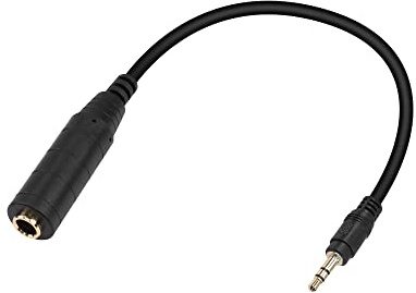 PNGKNYOCN Câble audio stéréo 1/4 à 1/8, 30cm 3.5mm 1/8 TRS mâle vers 6.35mm 1/4 TRS femelle Cordon court pour amplificateurs, guitares, appareils Home Theater (3.5mm TRS)