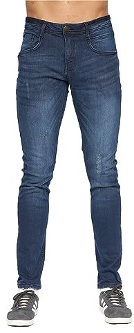 Duck and Cover - Mens 'TRANFOLD' Everyday Essentials Faded Abraised Stretch Slim Fit Jeans (30W / 32L, Darkwash)