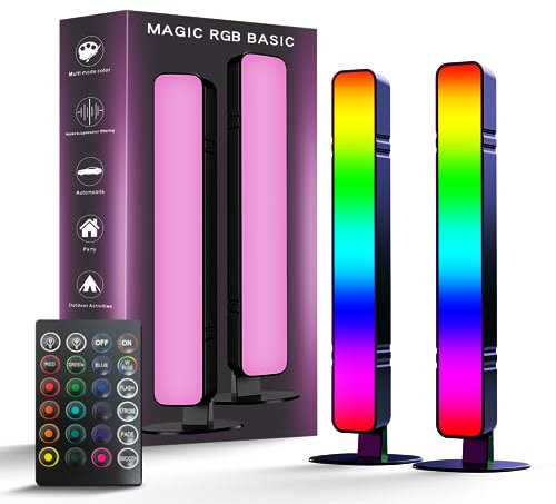 LED Light Bar, Music Sync RGB Light Bar, USB Ambient Lamp, Color Changing Gaming TV Backlight with Remote Control, 15 Dynamic Modes for Room Gaming Decoration