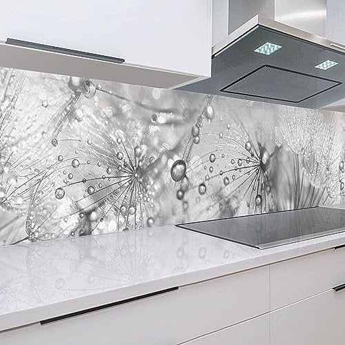 Rodnik Küchenrückwand robuste ABS-Kunststoff Platte Monolith in Deluxe Qualität, Direktdruck. MOTIVAUSWAHL (Pusteblumen, 60x400 cm)