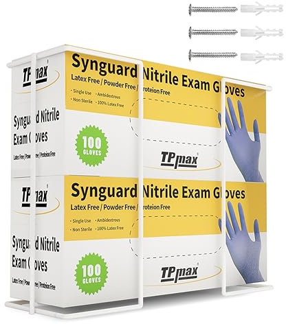 Extra Large XL Gloves Facial Tissue Box Holder, Wire Rack Dispenser - Mounting Accessories Included - Holds up to 2 Boxes - Perfect for Lab, Food Service and Home