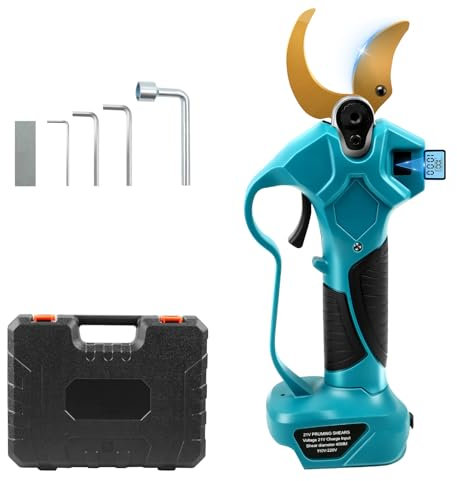 Forbici Potatura Elettriche per Makita 18V Batterie, Diametro massimo di potatura 65 mm Forbice Potatura a Batteria Professionali, LCD, Motore Brushless, per Potatura Giardino Albero da Frutta Delle