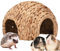 Kaninchenhäuser und Verstecke - Natürliches und sicheres Meerschweinchenhaus,Handgefertigtes Häschen-Grashaus, bequemes Häschen-Hamster-Haus, Rohrkolben-Kaninchen-Versteck