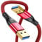 XGMATT USB 3.0 Kabel 2M,5 Gbps Super Speed,Nylon USB Kabel auf USB kompatibel mit Drucker, Laptop, Festplatten, Kamera usw. Rot