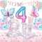 HLEIUKT Papillon Décorations Anniversaire pour Fille, Kit Vaisselle 4 Ans Anniversaire Papillon, Ballon 4 Ans Pour les Fêtes Décoration(16 invités)