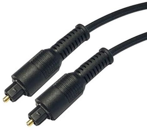 Conector de fibra óptica TOSLINK de 2 m, ideal para transmitir audio digital de alta calidad entre dispositivos.