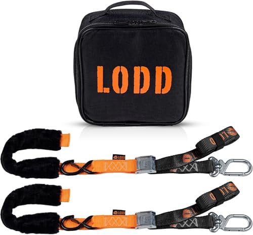 LODD - Cinghie Moto con Fibbie Alta Resistenza, Protezione in Pelliccia | 38mm | Fissaggio Rimorchio Moto Cross, Enduro, Trial, Quad, Trail (Parent) (Fibbia/Moschettone girevole)