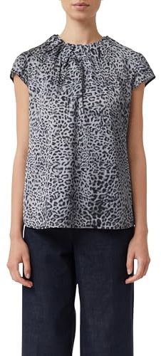 Comma Satinbluse mit Raffung und All-Over-Print