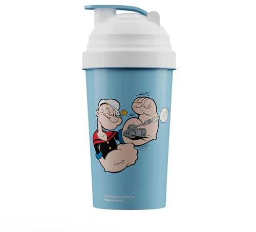 Player Ammo X POPEYE | Officially Licensed Limited Edition 600ml Full-Colour Shaker | Made in the UK | BPA-Free Mixer Bottle with Mesh System for Smooth Mixing