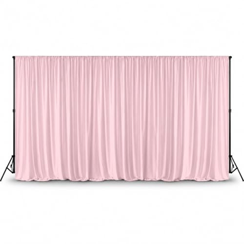 Event Decor Shop Baby Pink Spandex Backdrop Photography Background 3x6m | Soft Polyester Pleated Drapes with Rod Pocket, Washable Backdrop for Weddings, Photography, Parties, Events & Stage Decor