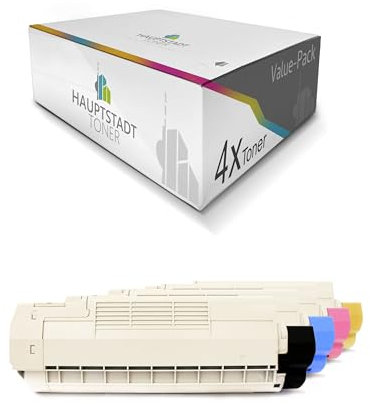 HAUPTSTADT TONER XXL Toner im Set 4X kompatibel für Oki C532 C542 MC563 MC573 ersetzt 46490608 46490607 46490606 46490605