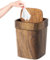 Cubo De Basura Para Baño De Madera | Papelera Rectangular Para Comedor - 12 Litros Decorativo Resistente A Olores Contenedor Con Tapa Abatible Para Lavandería, Baño De Estilo Rústico, Área De Patio Y