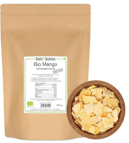 Bio Mango gefriergetrocknet 100g – Knusprige Mangoscheiben, zuckerfrei & vegan – Perfekt als gesunder Snack