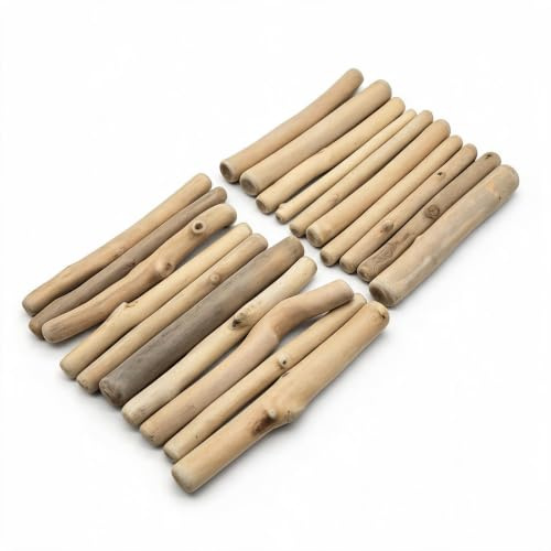 Nudaoz 20 Stück Naturholz schwebend, ca. 11,9 cm lang, 0,5 - 2 cm dick, variabel, rustikales Holz, roh, zum Basteln, für Fotorequisiten, Stranddekoration