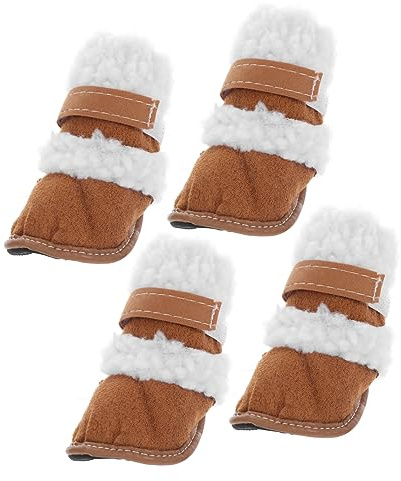 HEMOTON 2 Paar Kurze Hundestiefel für Schnee, Winterparty, Lamb Wool