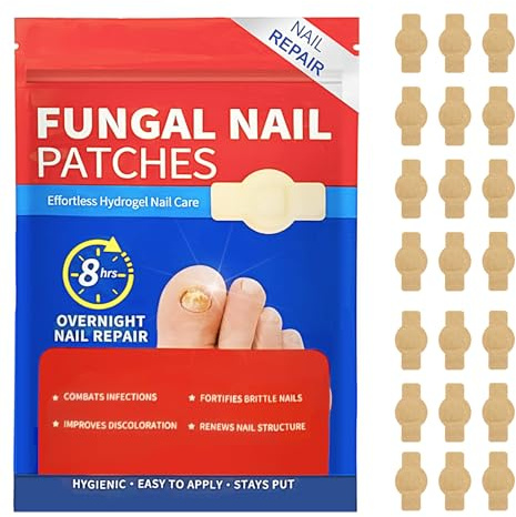 ZPTEE Fungal Nail Patches for Toenails, 21 Pack – Overnight 8-Hour Tea Tree Hydrogel Nail Care | Stick-On Repair Pads for Thick, Brittle, Yellow-Looking Nails | Discreet Night Use