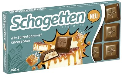 Schogetten Salted Caramel Cheesecake I 100 g Tafel I Vollmilchschokolade | praktisch einzeln portioniert. Ein Genuss. Stück für Stück.