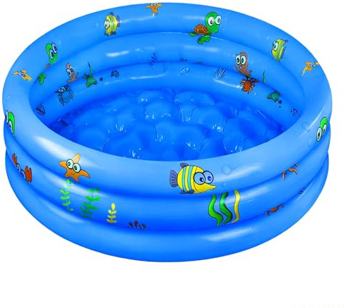 Piscina per Bambini ø100 cm,Piscina Gonfiabile Baby Pool,Piscina Gonfiabile Familiare a 3 Anelli,Piscina Gonfiabile per Bambini da Giardino,Piscinetta per Bambinis,Cortile,Giardino (Blu)
