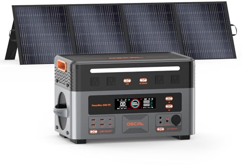 PowerMax 3600PE Generatore Solare 3600W con Pannello Solare da 200W | 2016Wh Centrale Elettrica Portatile, Batteria LiFePO4, Controllo APP, Portable Power Station per Campeggio, Camper, Casa