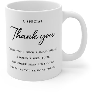 MugsByAly Thank You Appreciation Mug, Gratitude Quote Gift,White Ceramic Coffee Cup