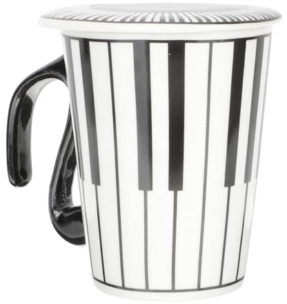 GETAJGHSD Tazza in Porcellana Tazza Delicata Design Musicale da 270ml con Coperchio per Decorazione Tavolo e Caffetteria