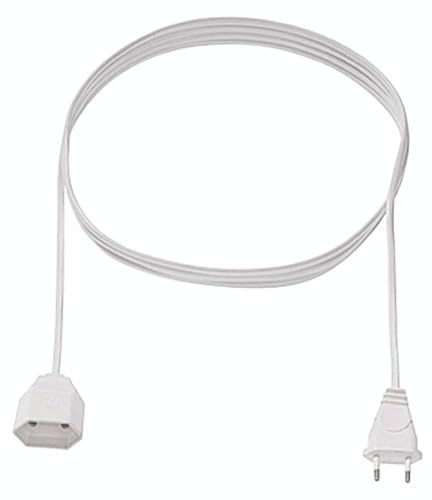 BACHMANN Euro Verlängerung H03VVH2-F 2 x 0,75 mm², Länge 3 m weiß, 233.285