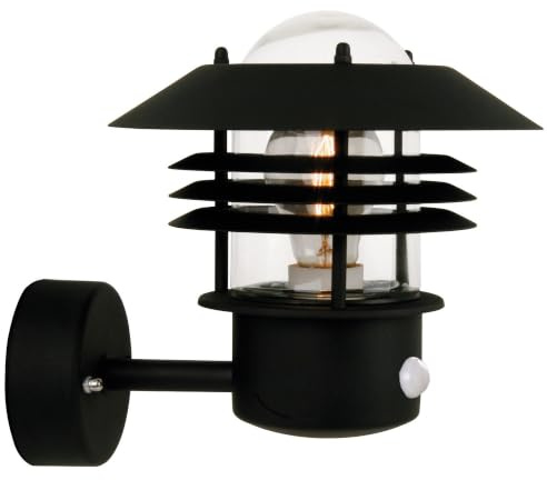Nordlux Wandleuchte mit Bewegungsmelder Vejers 60W matt schwarz E27 IP54 25101003