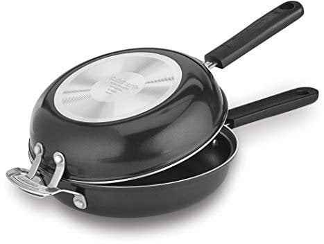 Cuisinart FP2-24BK 10-inch Nonstick Set Frittata Non-Stick Sauce Pan, Black/Stainless Steel