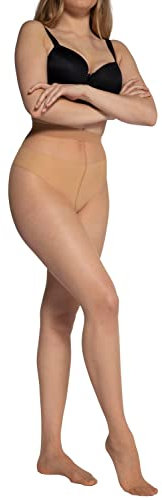 Ulla Popken Damen Strumpfhose, 3er Pack, Teint, 52-54 EU