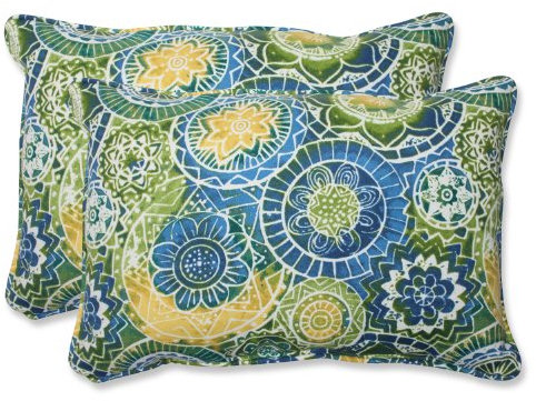 Pillow Perfect Omnia Lagune für den Innen- und Außenbereich Übergroßes Lendenkissen, Polyester, blau, 24.5 x 16.5