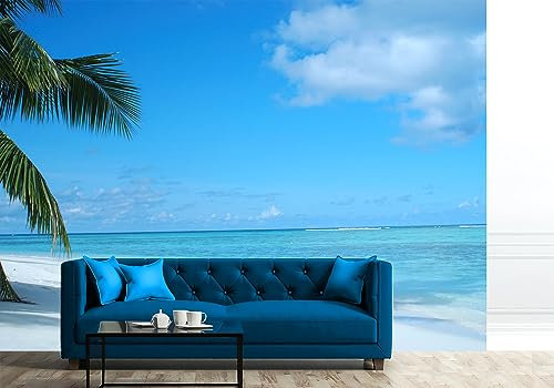 Wall Mural Beach Exotic View Photo Wallpaper 254x183cm Blue Wall Art