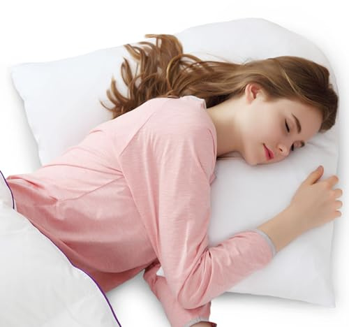 Cheer Collection Oversized V-Shaped Pillow for Side Sleepers, L-Shaped Pregnancy Pillow for Neck and Shoulder Support, Curved Body Pillow with Removable Pillowcase