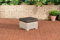 CLP Polyrattan Fußhocker Bilbao Madeira I Polyrattan Sitzhocker I Rattan Gartenmöbel, Farbe:perlweiß, Polsterfarbe:Anthrazit