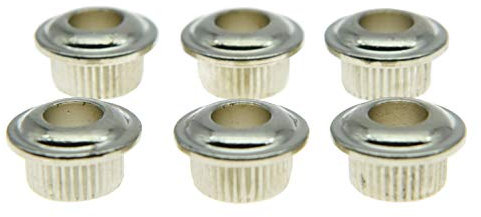 KAISH Metal Nickel 10mm Vintage Guitar Tuning Keys Conversion Bushings Adapter Ferrules