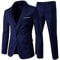 Anzug Herren Slim Fit 3 Teilig Anzüge Herrenanzug Sakko für Hochzeit Business Marineblau M
